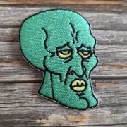 Handsome Squidward SpongeBob Square Pants Funny Iron On Patch