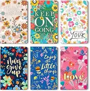 KiDEPOCH Floral Inspirational Notebook Bulk 6 Pack Botanical Notepad for Women 8x5 Inch Floral Patterned Notebook Memo Notebook with Motivational Quotes