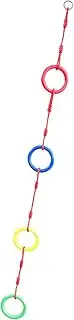 RNXRZANK Kids Climbing Rope with Gymnastic Swing for Obstacle Course and Exercise, 4 Rings