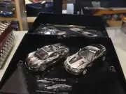 scalextric 1/32 slot cars Bugetti Vayon & Mercedes SLR Chrome Edition set