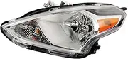 PHILTOP Headlight Assembly Fit for 2015-2019 Versa Left Driver Side,Amber Reflector Clear Lens Black Housing, Automotive Headlight Assemblies