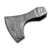 Custom Hand Forged Damascus Steel Tomahawk - Hatche Viking Axe Head (AX252-A)
