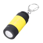 Mini Keychain Flashlight, LED Flashlight Torch USB Rechargeable, Yellow