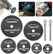 8PCS Mini Circular Saw Blade Set,HSS High-Speed Steel Saw Blade, for Dremel Cutting Rotary Tools Wheel Set, for Wood Plastic Soft Metal with 2 PCS Extension Rod