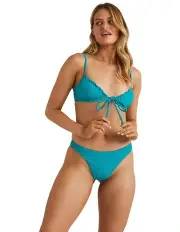 [Billabong] Sunrays Cara Frilled Bralette Bikini Top in Blue