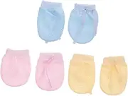 [Healeved] 6Pcs Scratch Gloves for Boy Girl Breathable Newborn Hand Protectors Random Color Soft Material for Safety for Preventing Scratches Delicate Skin