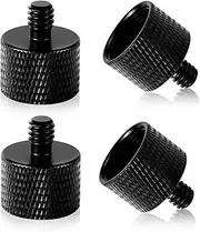 4pcs Mic Stand Adapter, 5/8 Female to 1/4 Male Camera Mic Mount Adapter Mic Screw Adapter Sturdy Aluminum Alloy Tripod Screw Adapter for Camera Microphone Stand Tripod