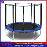 6FT8FT Kids Trampoline With Spring Cover Safety Net Jumping Pad Protection Guard