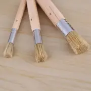 3PCS Set Wooden Stencil Brush Chalk Paint Natural Pure Hog Bristle brush RouI4