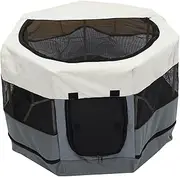 GANAZONO Octagonal Cat House Portable Dog Fence Kitten Playpen for Indoor Outdoor Use Bite Resistant Stable Structure Easy Installation