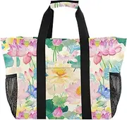[sanluoli] Bag For Trunk Collapsable Beach Tote Waterproof Canvas Carrying Tote, India Flower Beauty Flowers, 1 size