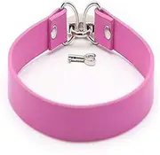 Heart Shaped Lock Collar, Pink Restraint Collar for couples sex toys