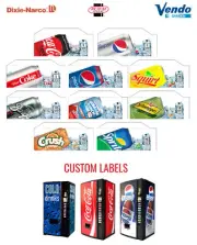(10) SODA VENDING MACHINE 12 oz "CAN" Vend Labels (Flavor Strip) -VARIETY PACK