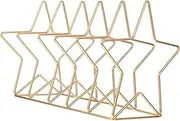 HYTROVE 1Pc Star Shaped Book Rack Stylish Desktop Bookshelf for Office Home for Organizing Magazines Books Unique Decorative Storage Shelf Finish Present