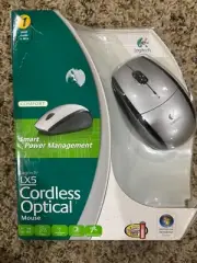 New Silver Logitech LX5 Cordless USB Optical PC/Mac Computer Mouse