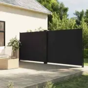 Retractable Side Awning Black 160x1000cm Outdoor Shade Blinds Privacy Screen