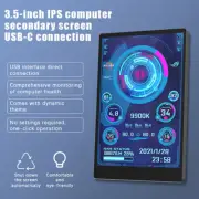 New 3.5 Inch IPS TYPE-C Secondary Screen Computer CPU GPU RAM HDD MonitorUSB