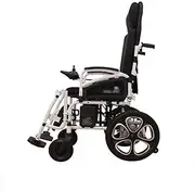 Elderly electric wheelchair - all due highback foldable inflatable tire electromagnetic brake pedal - wheelchair armrest/white (Color : White)