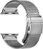 TOPBD 316L Stainless Steel Mesh Band For Apple Watch Band Ultra 2 49mm Series 9 8 7 6 SE 45mm 44mm 41mm 40mm Watch Strap Watchbands