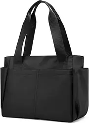 [PlasMaller] Carry On Travel Duffle Bag Packable Luggage Travel Gear Sports Gym Bags Lightweight Tote Shoulder Pack, Black, Medium