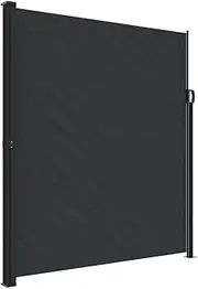 Retractable Side Awning, Retractable Patio Screen, Folding Privacy Screen Privacy Fence, Wind Screen for Patio Garden, Black 220x600 cm