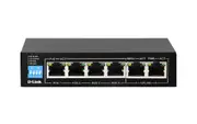 D-Link 6-Port Gigabit PoE Switch with 4 RJ45 PoE and 2 Uplink Ports DGS-F1006P-E