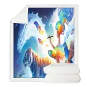 Tiger Fish Dragon Create Your World Fantasy Artist Throw Blanket
