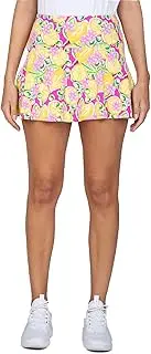 [IBKUL] Athleisure Wear Sun Protective UPF 50+ Icefil Cooling Calista Print Swing Skort – 22652
