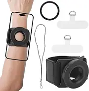 Phone Holder for Running, Plastic Magnetic Wrist Phone Holder 360° Rotatable Phone Bracelets for Running Highly Elastic Running Bracelet Phone Holder for Sports Cycling