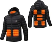 [Monave] Heated Jacket Men Women Down Jacket 9 Graphene Heating Elements 3 Temperature Levels Heated Vest for Motorcycle Fishing Outdoor Activities Black