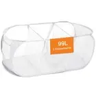 Durable Collapsible Foldable Mesh Pop Up Laundry Basket, 3 Compartments Easy ...