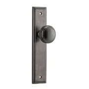 Iver Paddington Door Knob Stepped Backplate Distressed Nickel