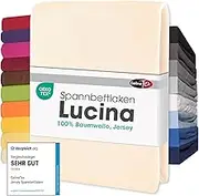 Lucina Topper Fitted Sheet Divan Cover Cotton 180x200-200x200 cm Ecru
