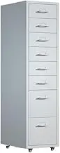 Filing Cabinet 8 Layers of Large-Capacity Metal File Cabinet Multifunctional File Data Organizing Cabinet Office Storage Drawer Cabinet Storage Cabinet(White)