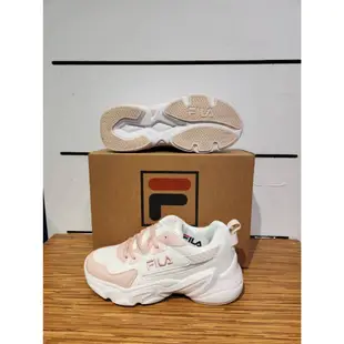 FILA 女款 Hidden Tape 8 休閒老爹鞋 白/粉色5J329Y-115