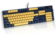 Rapoo V500 Pro Backlit Mechanical Spill Resistant, Metal Cover Gaming Keyboard - Yellow Blue
