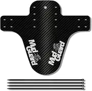 Premium Tire Mud Guard Wear-Resistant Carbon Fiber Mudguard Fine Road Cycling Fixed Professional Gears with White Emblem, White, 260x220mm