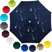 Parasol Canopy 6/8 Arms 5/7.5/8/9/10/11.5ft Umbrella Replacement Canopy Waterproof All Seasons Gazebo for Garden, Deck, Backyard, Pool