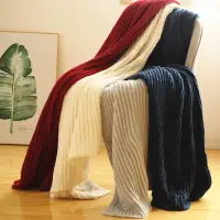 在飛比找松果購物優惠-北歐復古風雪尼爾勾針毯客廳沙發毯編織毛毯 (8.3折)