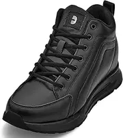 [CALTO] Men's Invisible Height Increasing Elevator Shoes - Fashion Mid Top Basketball Sneakers - 3.2 Inches Taller
