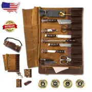 Handmade Leather Knife Storage Bag – XXL Size with Adjustable Shoulder Strap