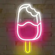 Hanging Art Neon Signs Popsicle Neon Sign Wall Decoration LED Lights Powered Store Restaurant Holiday Decoration 15cmx28cm