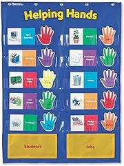 Learning Resources Helping Hands Pocket Chart, Classroom Organization, Teacher Accessories, 30 Cards, Ages 5+