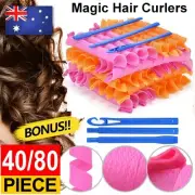 40/80PCS Magic Hair Curlers Curl Formers Spiral Ringlets No Heat Rollers DIY Set