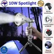 10W Handheld Spot Light Rechargeable LED Spotlight Hunting Shooting Fishing 12V