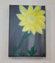 Original One Of A Kind Art On Stretched Canvas "Flower Test"