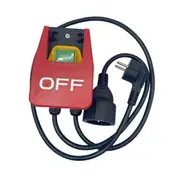 220V Single-Phase On/Off Switch, Safety Switch, Zero Voltage Switch with Socket, Emergency Off Swit Black Red