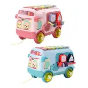 Shape Matching Bus Toy Percussion Instruments Pull Along Game Educational Toy