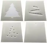 Christmas Tree Stencils 4 part Mylar 4 Pieces of 14 Mil 8" X 10" Holiday - Paint