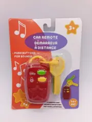 Car Remote Keys Battery Operated Push Buttons Sounds Activated Plastic Toy 3+